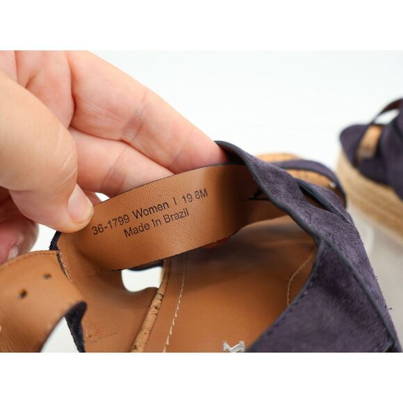 Trask Randi Sandals Women's Size 8 Blue Leather Suede Espadrilles Slingback - Picture 11 of 12